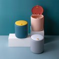 thumbnail image 1 of Mini Desktop Trash Can Press Lid | Small Plastic Waste Bin for Office, Bedroom, Car, Living Room | Compact 5.3"x6.1" Blue Gray Pink | Durable, Odor-Reducing, Space-Saving Design, 1 of 6