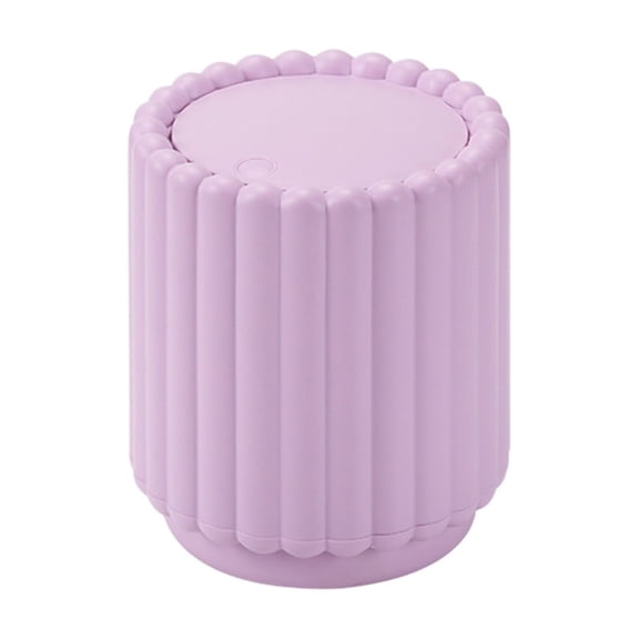 Mini Desktop Trash Can, Press-Type Countertop Wastebasket with Lid, Small Plastic Garbage Can Plastic Garbage Bin for Bathroom Bedroom Living Room Dressing Table 5.1x6 Inch