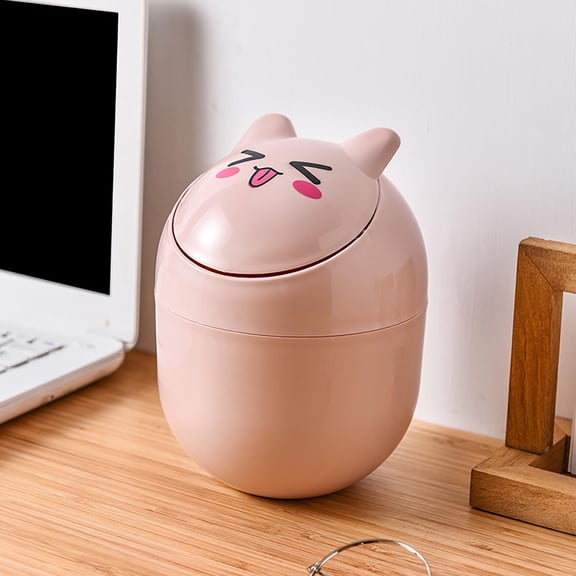 Mini Desktop Trash Can | Small Cute Countertop Bin for Home Office Desk Bedside | 18x13cm Snack Wastebasket | Detachable & Easy to Clean | Wear-Resistant Plastic