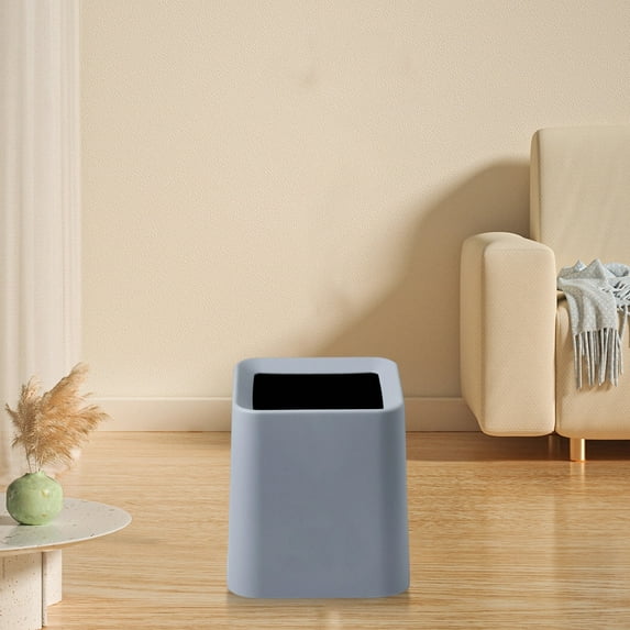 Mini Desktop Trash Can Square Polypropylene | Compact Open Top Garbage Bin for Office, Living Room, Study, Coffee Table | Modern Simple Design | Multipurpose Storage | 13.2x13.2x15.3cm | 1 Pc