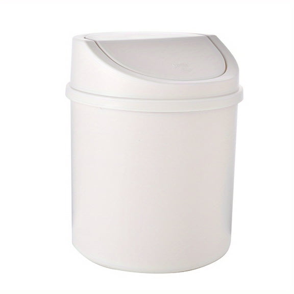 Mini Desktop Trash Can with Lid Plastic Small Waste Bin for Home Office Bathroom Living Room Countertop Use