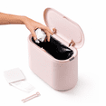 thumbnail image 1 of Mini Trash Can with Lid, Pop-up Small for Office Desk Tiny Waste Basket Pink, 1 of 6