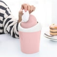 thumbnail image 1 of Mini Desktop Trash Can with Rocking Lid, 0.3-Gallon Small Plastic Waste Bin for Office Desk, Bedroom, and Car,Pink, 1 of 7