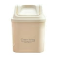 thumbnail image 1 of Mini Desktop Trash Can with Swing Lid, White Household Kitchen Plastic Waste Basket with Lid, Storage Bin for Office Desk, Compact and Cute Design, 1 of 6