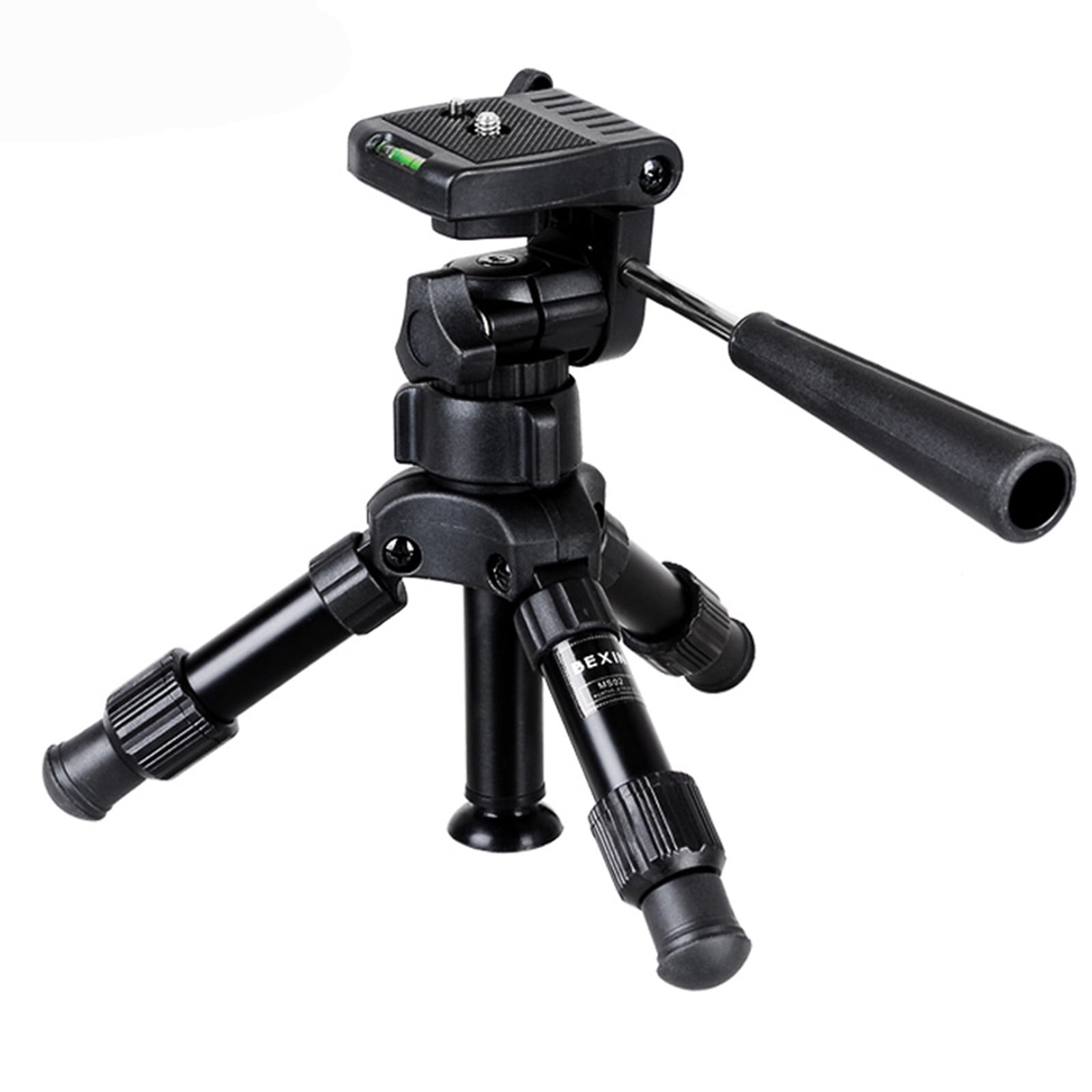 Mini Desktop Tripod Kit with 3-Way Panoramic Head – Portable Aluminum Camera Stand with Phone Holder, 360° Rotation, Adjustable Height, Compatible with DSLR, Mirrorless, Smartphone