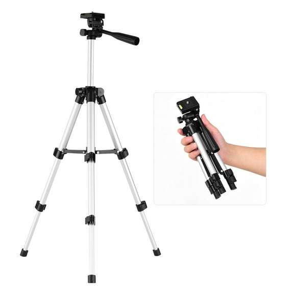 Mini Desktop Tripod Stand Aluminum Alloy 1/4 Inch Screw 21cm-65cm Adjustable Height for Smartphone Live Streaming Compact LED Video Light Digital Camera