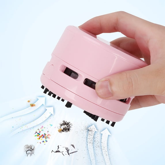 Mini Desktop Vacuum Cleaner - 3.1 x 2.4in USB Battery Powered, Cordless Dust Sweeper for Keyboard, Desk, Car & Home Office()