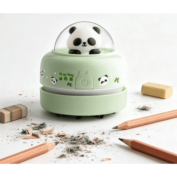 Mini Desktop Vacuum Cleaner Portable Table Debris Remover Compact Lightweight Sweeper for Eraser Dust Pencil Shavings and Youngster Desk Cleaning(Green)