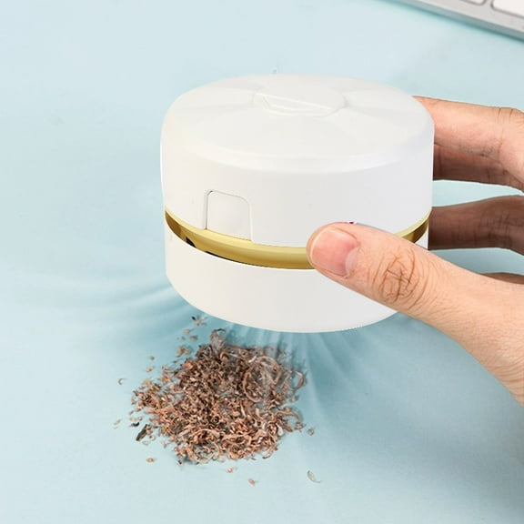 Mini Desktop Vacuum Cleaner | USB Rechargeable Table Duster | High Suction Portable Crumb, Keyboard, Desk, Car Vacuum | Low Noise, 3.4" | Quick Clean, Easy Use | Green | 1 Pc, Cleaning Brush