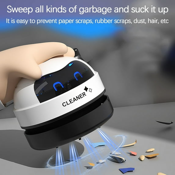 Mini Desktop Vacuum Cleaner, Usb Charging Portable Keyboard Cleaner with Nylon Brush & Porous Filter, 500mah Battery for Crumbs & Debris Removal on Desks, Sofas, Cars, and Beds,Vsgery