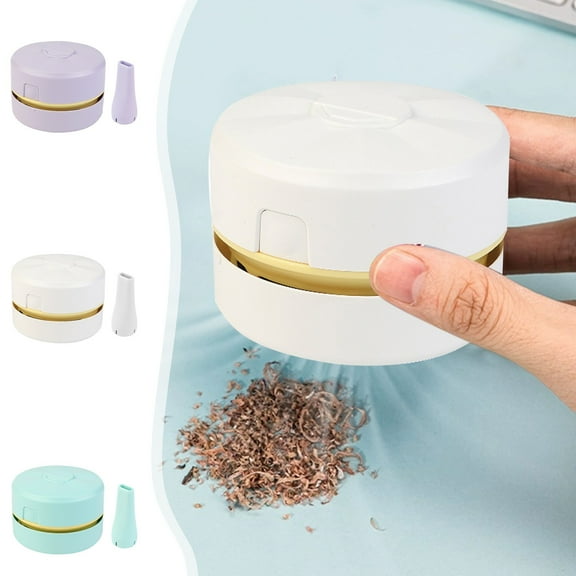 Mini Desktop Vacuum Cleaner for Desk and Keyboard, USB Rechargeable Crumb and Dust Cleaner with Strong Suction for Home Office School and Car