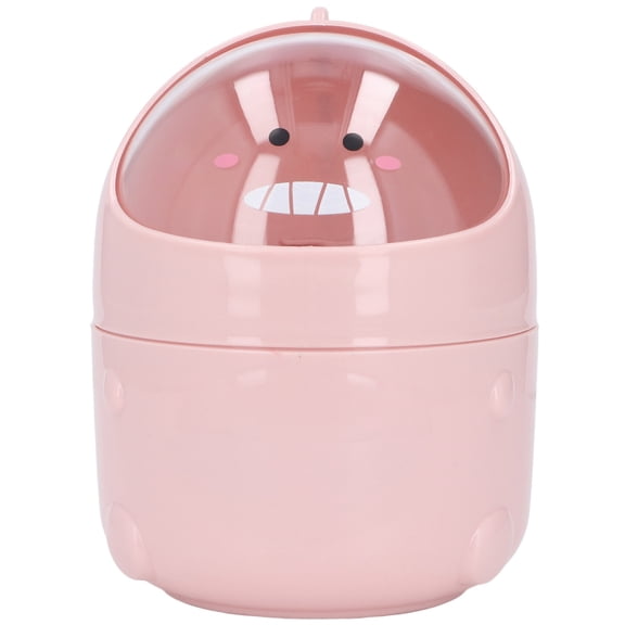 Mini Desktop Wastebasket Cute Baby Dinosaur Style with Lid for Office Desktop Coffee Table Kitchen.（pink)