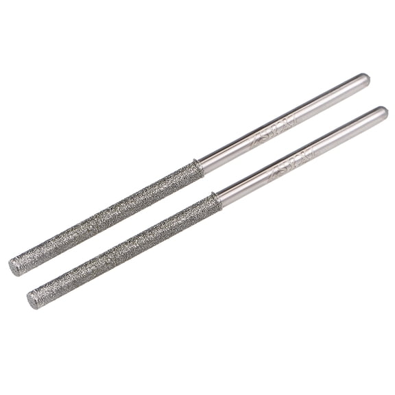Mini Diamond Burrs Drill Bits for Rotary Tool 2.35mm Shank 2.6mm Cylindrical Ball Nose 2 Pcs