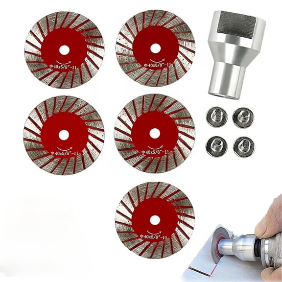 Mini Diamond Cutting Disc Set with M14 Extension Rod, 1.57" Precision Stone Saw for Angle Grinder, Corrugated Rotary Tool for Granite Marble Concrete, 1 Set