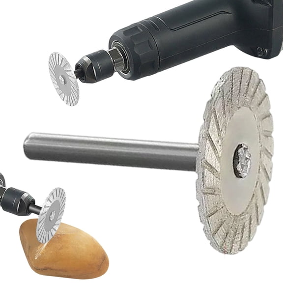 Mini Diamond Cutting Discs Precision Stone Carving Blades, Multi-Functional Rotary Tool Cutters for Sandstone, Marble, Granite & Tile, Compatible with Grinders & Drills Silver 1Pcs