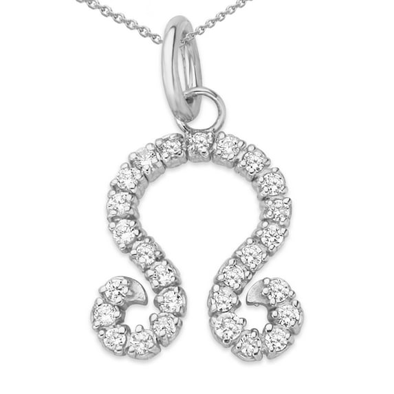 Mini Diamond Zodiac Horoscope Pendant Necklace In Solid Gold (18 Inches)