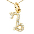thumbnail image 1 of Mini Diamond Zodiac Horoscope Pendant Necklace In Solid Gold (18 Inches), 1 of 2