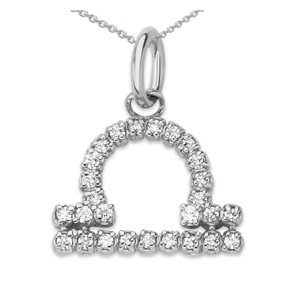 Mini Diamond Zodiac Horoscope Pendant Necklace In Solid Gold (22 Inches)