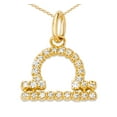 thumbnail image 1 of Mini Diamond Zodiac Horoscope Pendant Necklace In Solid Gold (22 Inches), 1 of 2