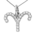 thumbnail image 1 of Mini Diamond Zodiac Horoscope Pendant Necklace In Sterling Silver (16 Inches), 1 of 2