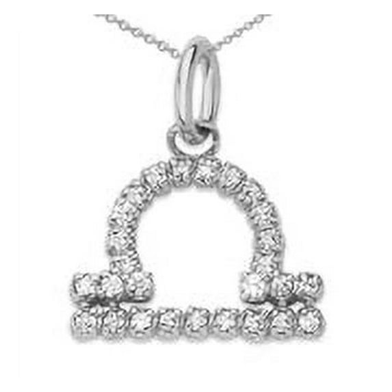 Mini Diamond Zodiac Horoscope Pendant Necklace In Sterling Silver (16 Inches)