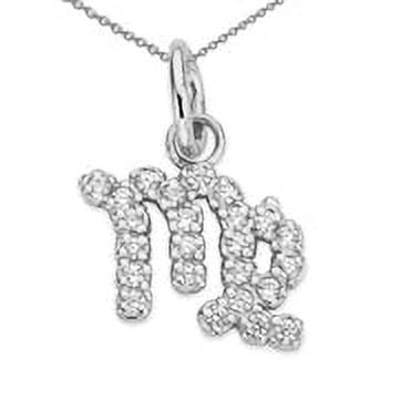 Mini Diamond Zodiac Horoscope Pendant Necklace In Sterling Silver (20 Inches)