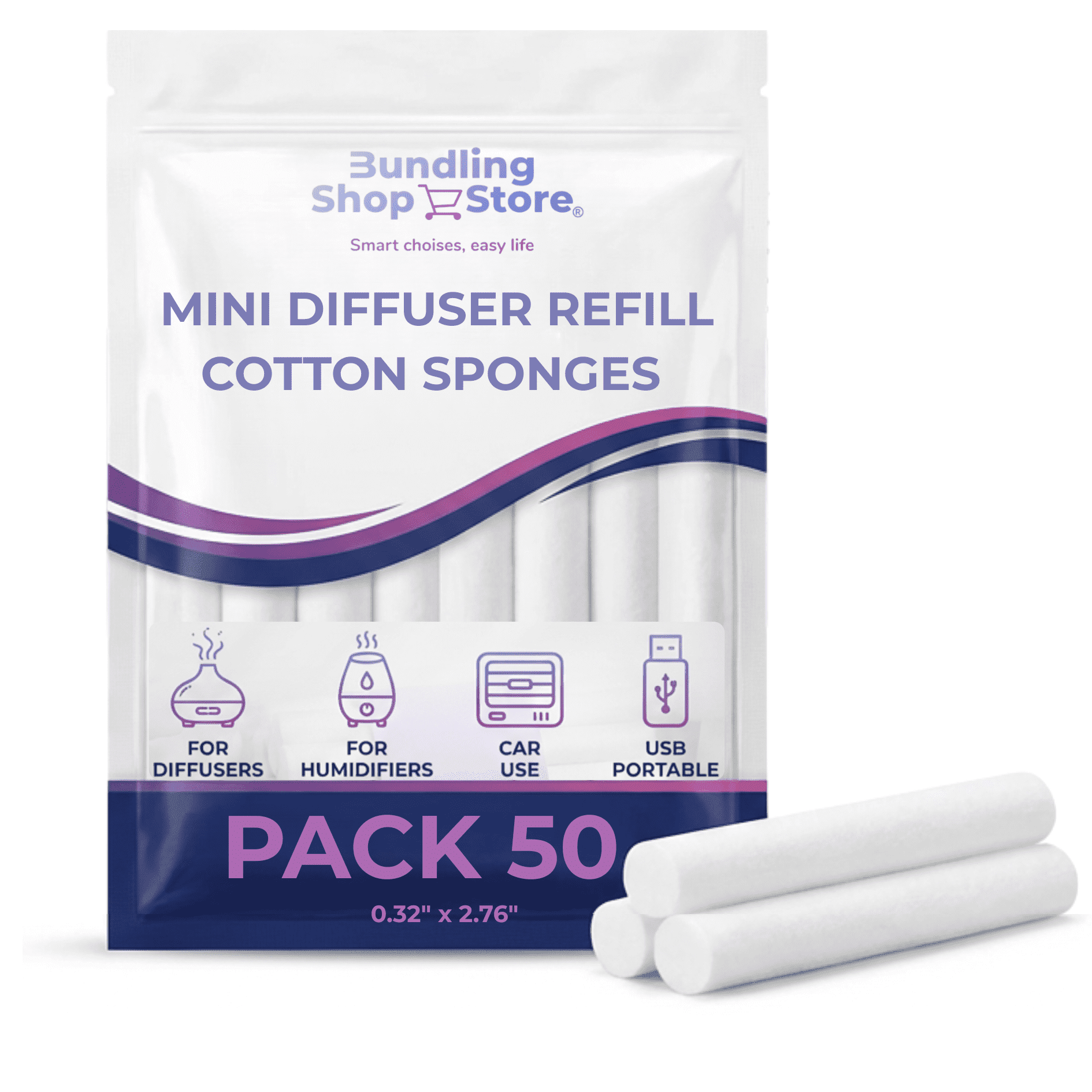 Diffuser Wicks Mini Diffuser Refill Cotton Sponges– Filter Sticks Replacement Wicks ...