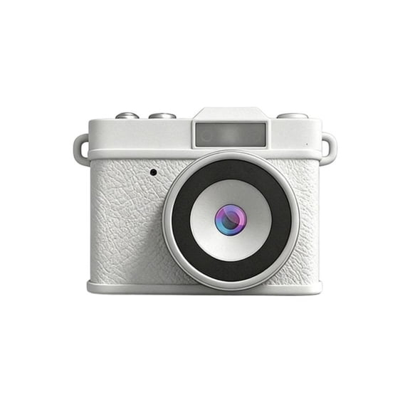 Mini Digital Camera 0.96Inch IPS Flip Selfie Screen Retro CCD Miniature Thumb 1080P Video Recorder Student Camera White