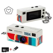 1 Pc Mini Digital Camera 1080P HD, Keychain Pocket Camera Retro Style, USB-C Rechargeable Thumb Camera with Flashlight for Travel Vlogging