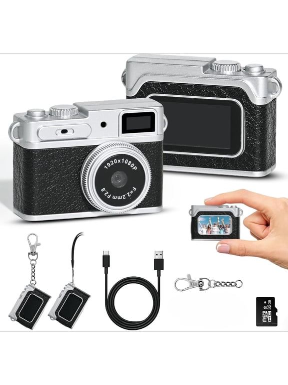 Mini Digital Camera 1080P HD - Keychain Small Camera with 32GB Card, HD Display, Fun Pocket-Sized Gadget for Kids & Adults,Video Recorder with Long Battery Life for Travel
