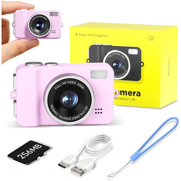 Mini Digital Camera 1080P - Portable Camera with SD Card, Retro Pocket Camcorder for Travel Vlogging, Camera for Teens & Adults, Easy Recording & Snap Photography ()