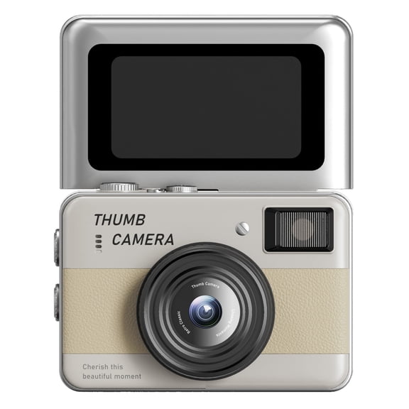 Mini Digital Camera 4K Y2k Pocket-size Mini Camera with 1.47in 180 Flip Screen for Beginners Teens And Adults Travel Vlog (Brown)