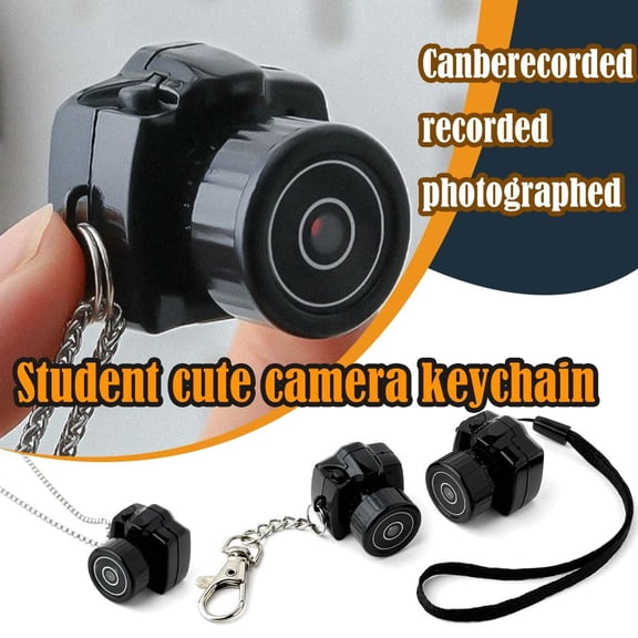 Vensio-Mini Digital Camera Necklace That Takes Pictures Cute Keychain Video Recorder Pendant Toy for Kids