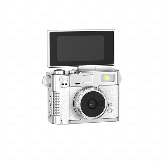 Mini Digital Camera Selfie Camera with Flip-Up Preview Screen and Fill Light for Daily Travel and Casual Vlogs