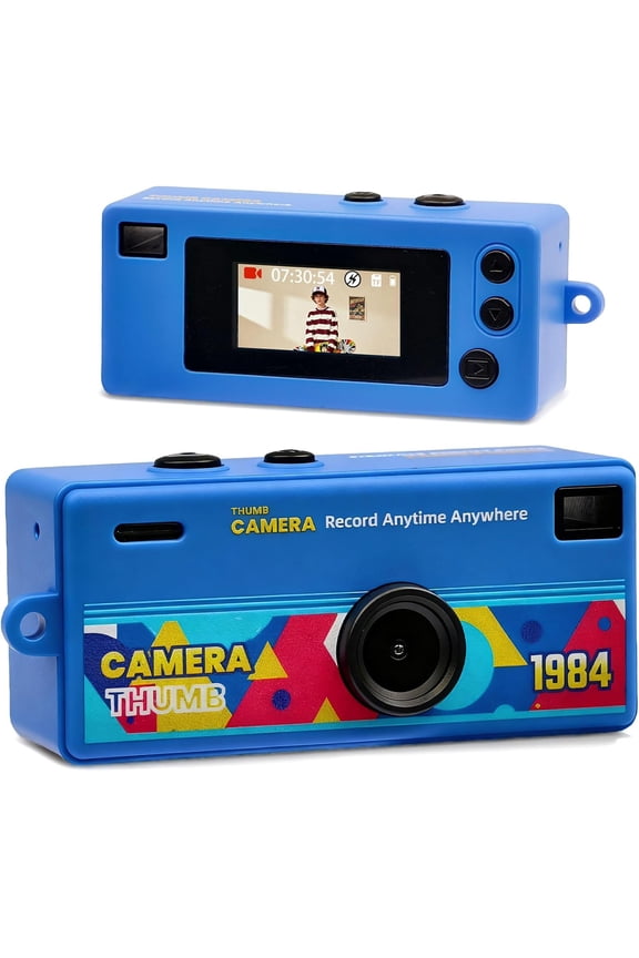 Mini Digital Camera with 0.96" LCD - 1080P Keychain Camera, 130° Wide Angle & Retro 90s Photo Filter, 32GB Memory, Portable Gift for Kids & Teens-a