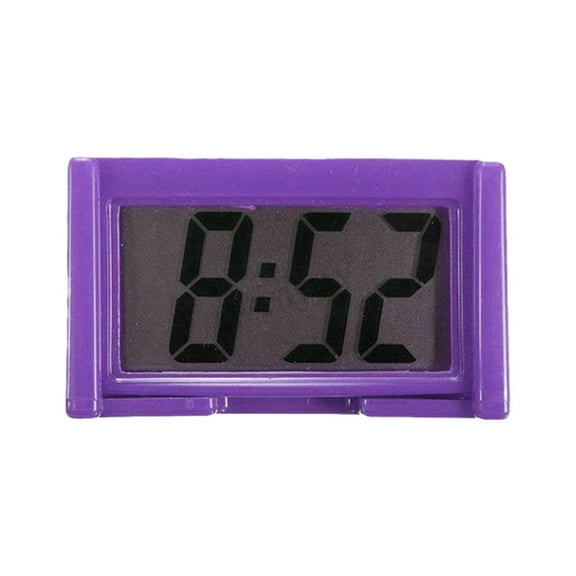 Mini Digital Car Clock with Easy Read Screen. Portable Design, Stick to Dashboard or Stand on Desk.