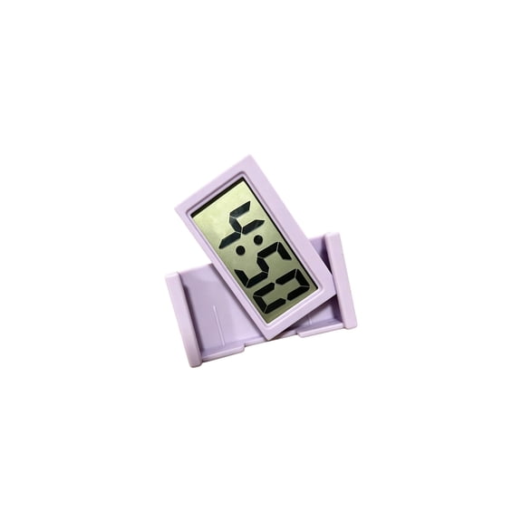 Mini Digital Clock, Battery Powered Self-Adhesive, Purple 1 Pack, Suitable for Car Dashboard Refrigerator