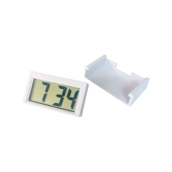 Mini Digital Clock, Battery Powered Self-adhesive, 1 Pack White, Suitable for Car Dashboard Refrigerator