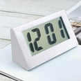 thumbnail image 1 of Mini Digital Clock LCD Display with Temperature Humidity Monitor - Battery Operated Small Desktop Wall Magnetic Clock for Home Office Bedroom - White Pink Blue Black (5.2×3.5×2cm), 1 of 8