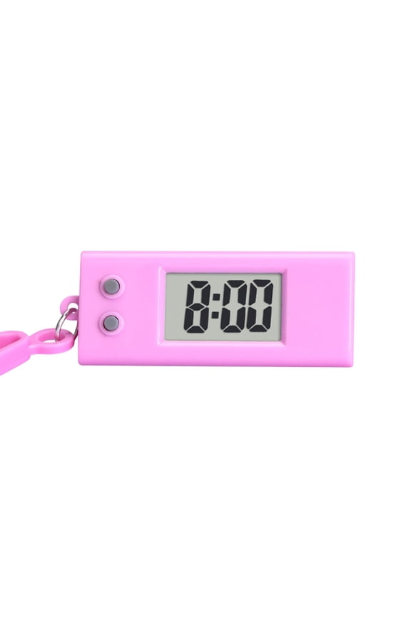 Mini Digital Clock, Silent Alarm Clock, Keychain Display, 2.4X1 in Pink Casing, Small Digital Clock, Attachment Compatible, Electronic Movement, Portable Design, 1 Pc