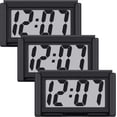 thumbnail image 1 of 3 Pcs Mini Digital Clock Small Digital Clock Stick on Battery Operated Self Adhesive Bracket for Car Dashboard Fridge (Black), 1 of 6