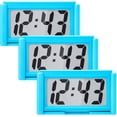 thumbnail image 1 of 3 Pcs Mini Digital Clock Small Digital Clock Stick on Battery Operated Self Adhesive Bracket for Car Dashboard Fridge (Blue), 1 of 6