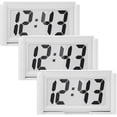 thumbnail image 1 of 3 Pcs Mini Digital Clock Small Digital Clock Stick on Battery Operated Self Adhesive Bracket for Car Dashboard Fridge (White), 1 of 6