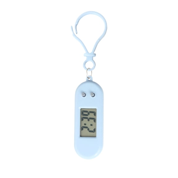 Mini Digital Clock with Small Carabiner Clip, Blue, for Classroom and Student Use