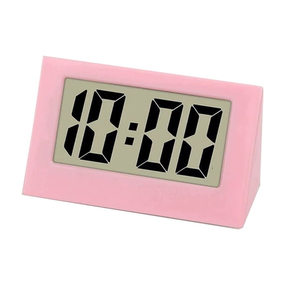 Mini Digital Desk Clock LCD Display Compact Table Clock for Home Office Bedroom Shelf Countertop Rectangular Stand Design