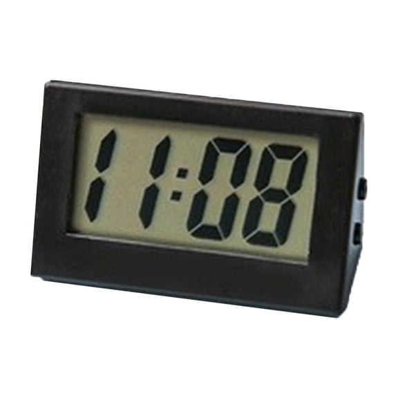 Mini Digital Desk Clock LCD Display Compact Table Clock for Home Office Bedroom Shelf Countertop Rectangular Stand Design