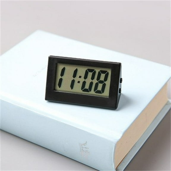 Mini Digital Desk Clock Portable Compact Tabletop Timepiece for Home Office Nightstand Decor Small Battery Operated Silent Bedside Travel Clock Black