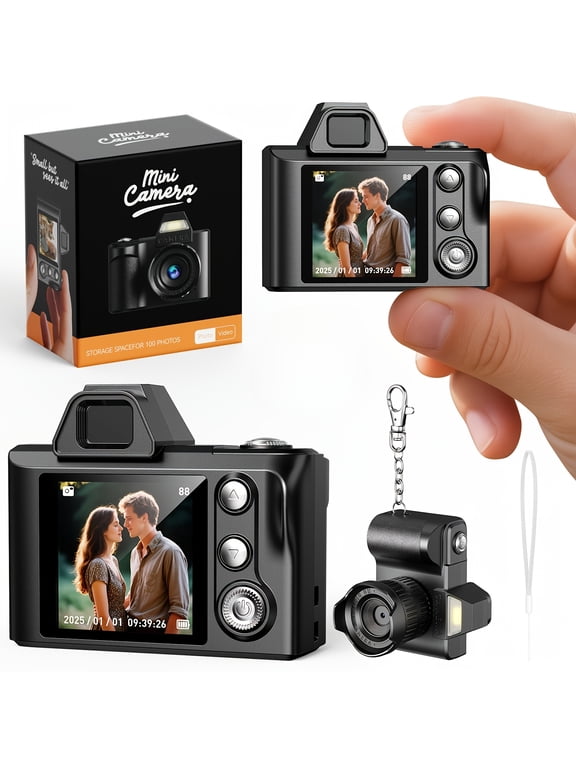 Mini Digital Keychain Camera, 1080P HD Thumb-Sized Portable Video Recorder, USB Rechargeable Compact Cam for Everyday Use