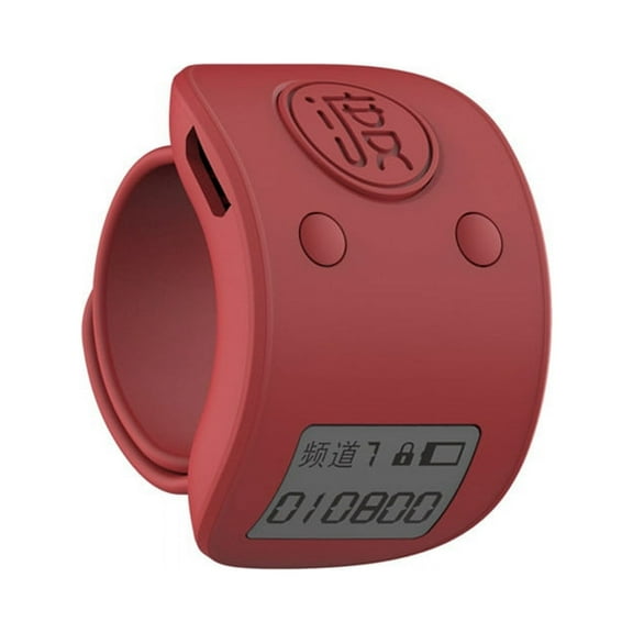 Mini Digital LCD Electronic Finger Ring Hand Tally Counter 6 Digit Rechargeable Counters Clicker-Red