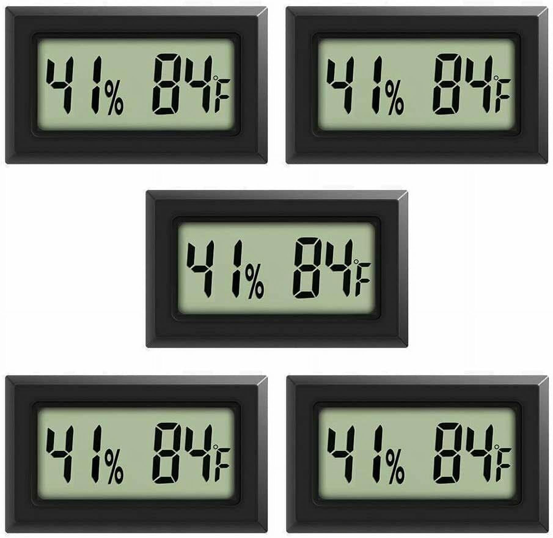 5-Pack Mini Digital Thermometer Hygrometer, Indoor Room Round Temperature  Humidity Meter Gauge Monitor, Large LCD Display Fahrenheit or Celsius for